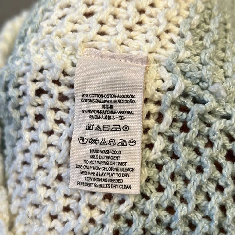 Free People Loose Fitting Crocheted Sweater